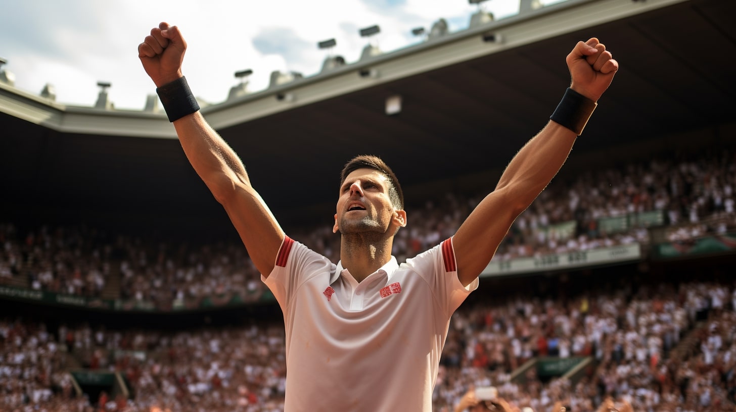 Novak-Djokovic celebran la victoria del Abierto de Francia